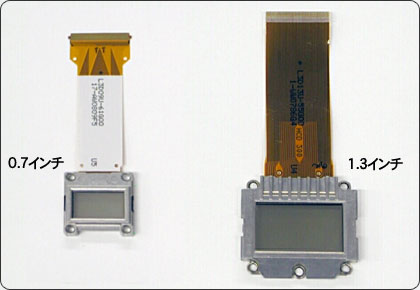 1.3インチマイクロレンズ搭載の大型液晶パネル写真。