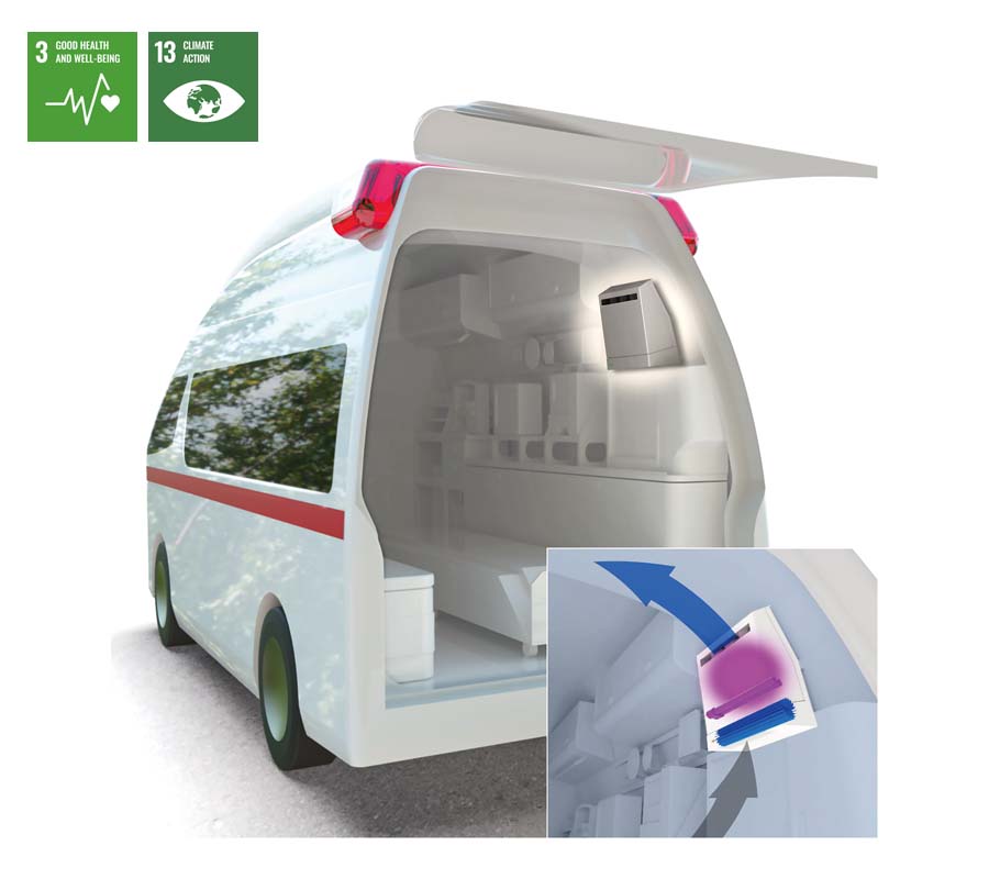 Development of “Aero Shield” for use in ambulances
